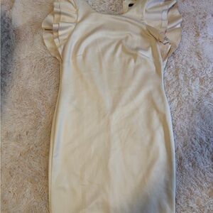 Tommy Hilfiger Pink Ruffle Sleeve Midi Dress